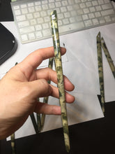 Load image into Gallery viewer, 100% Natural Mottled Green, Olive, and Creamy Yellow Camouflage Color Xiu Jade (Serpentine) Hairpin Group AW60