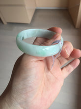 Load image into Gallery viewer, 52mm certified Type A 100% Natural sunny green white(白底青) thin style Jadeite jade bangle AZ160-1594