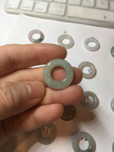 Load image into Gallery viewer, 17.9-21mm Type A 100% Natural light green purple green white Jadeite Safety Guardian Button donuts pendant PF25