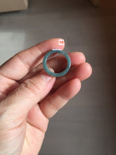 Load image into Gallery viewer, Size 6 1/2 100% natural type A light dark green blue black gray Guatemala jadeite band ring group AA112