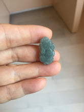 Load image into Gallery viewer, 100% Natural Type A Blue Green Gray Black 3D Pixiu (貔貅) Feng Shui Wealth Attractor Guatemala Jadeite Pendant Group Necklace PH222