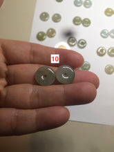 Load image into Gallery viewer, 12.5mm 100% Natural icy watery light green/yellow softy button donut dangling jadeite Jade earring group B207