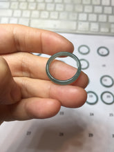 Load image into Gallery viewer, 16.7mm Size 6 1/4 100% natural type A icy watery dark green blue black gray Guatemala jadeite band ring group PE129