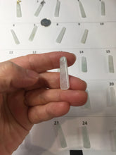 Load image into Gallery viewer, 100% Natural type A icy watery light green white narrow rectangle Jadeite Jade safe and sound pendant group BS139 Add on item
