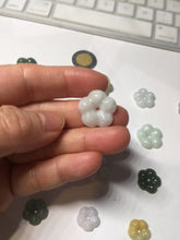 Load image into Gallery viewer, Type A 100% Natural light green/white/purple jadeite Jade Hawaiian flower Pendant AA66