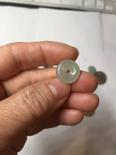 Load image into Gallery viewer, 12-17.5mm Type A 100% Natural oily dark green(淡油青) gray green Jadeite Safety Guardian Button donuts pendant PH61 Add on item
