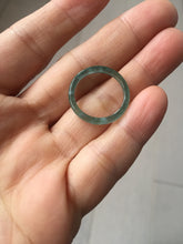 Load image into Gallery viewer, 16.3mm size 5 3/4 100% natural type A icy watery green/blue Guatemala jadeite jade band ring group PA221