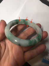 Load image into Gallery viewer, 53.7mm Certified 100% natural Type A sunny green purple jadeite jade bangle BQ35-4145