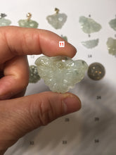 Load image into Gallery viewer, 100% Natural type A icy watery light green clear Jadeite Jade butterfly pendant PH113-(6-13)