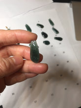 Load image into Gallery viewer, 100% Natural type A dark green gray black Guatemala Jadeite Jade thin blessed melon pendant PA210