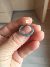 Load image into Gallery viewer, 15.3mm size 4 1/2 100% natural type A icy watery green/blue icy watery Guatemala slim jadeite jade band ring group AQ87