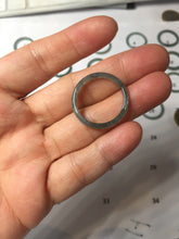 Load image into Gallery viewer, 19.2mm size 9 1/4 100% natural type A icy watery green/blue slim style Guatemala jadeite jade band ring group PJ34