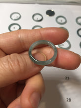 Load image into Gallery viewer, 16.5mm size 6 100% natural type A icy watery green/blue icy watery Guatemala jadeite jade band ring group PA256