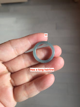 Load image into Gallery viewer, Size 6 1/2 100% natural type A light dark green blue black gray Guatemala jadeite band ring group AA112
