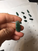 Load image into Gallery viewer, 100% Natural type A dark green gray black Guatemala Jadeite Jade thin blessed melon pendant PA210