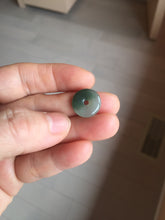Load image into Gallery viewer, 9.5-17mm Type A 100% Natural icy watery oily dark green gray black(油青) Jadeite Jade Safety Guardian Button donuts Pendant group AU80 add on item