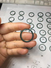 Load image into Gallery viewer, 18.8mm size 8 3/4 100% natural type A icy watery green/blue Guatemala jadeite jade band ring group PE27