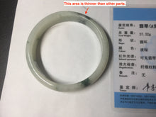 Load image into Gallery viewer, 55.5mm Certified type A 100% Natural light green with green flying flowers Jadeite bangle D131-4024