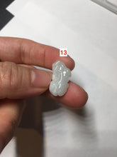 Load image into Gallery viewer, 100% natural type A icy watery jadeite jade green/white 3D PiXiu(貔貅) pendant group necklace F160