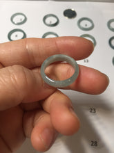Load image into Gallery viewer, 16.5mm size 6 100% natural type A icy watery green/blue icy watery Guatemala jadeite jade band ring group PA256