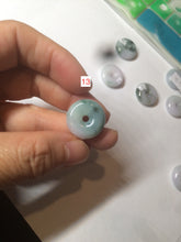 Load image into Gallery viewer, 18mm Type A 100% Natural green/purple/white Jadeite Jade safety Guardian donut Pendant group m99