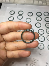 Load image into Gallery viewer, 18.8mm size 8 3/4 100% natural type A icy watery green/blue Guatemala jadeite jade band ring group PE27