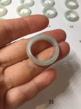 Load image into Gallery viewer, Size 6 1/2-9 100% natural type A white light green broad jadeite jade band ring PA253