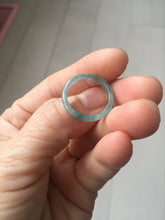 Load image into Gallery viewer, 16.3mm size 5 3/4 100% natural type A icy watery green/blue Guatemala jadeite jade band ring group PA221