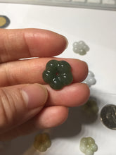 Load image into Gallery viewer, Type A 100% Natural light green/white/purple jadeite Jade Hawaiian flower Pendant AA66