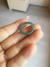 Load image into Gallery viewer, 16.9mm size 6 1/2 17.1mm 6 3/4 100% natural type A icy watery green/blue icy watery Guatemala jadeite jade band ring group BP81