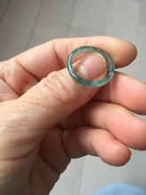 Load image into Gallery viewer, 16.3mm size 5 3/4 100% natural type A icy watery green/blue Guatemala jadeite jade band ring group PA221