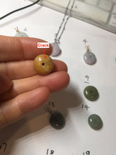 Load image into Gallery viewer, 9.9-15mm Type A 100% Natural light green yellow brown purple Jadeite Safety Guardian Button abacus bead donuts pendant PF73 Add on item