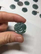 Load image into Gallery viewer, 100% Natural type A icy watery blue green gray Guatemala jadeite Rose Pendant group BP181
