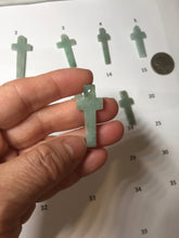 Load image into Gallery viewer, 100% Natural type A light green gray jadeite Jade Hand-held cross or cross pendant necklace PA208