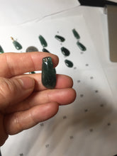 Load image into Gallery viewer, 100% Natural type A dark green gray black Guatemala Jadeite Jade thin blessed melon pendant PA210