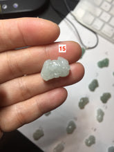 Load image into Gallery viewer, 100% natural type A icy watery jadeite jade green/white 3D PiXiu(貔貅) pendant group necklace F160