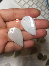 Load image into Gallery viewer, 100% natural type A white purple green yellow jadeite jade leaf pair pendant/earring group BP156