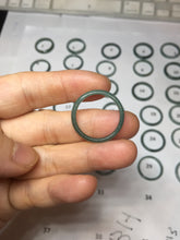 Load image into Gallery viewer, 18.8mm size 8 3/4 100% natural type A icy watery green/blue Guatemala jadeite jade band ring group PE27