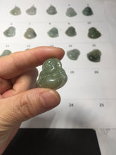 Load image into Gallery viewer, 100% Natural type A icy watery oily dark green(油青) happy Buddha jadeite pendant BS126