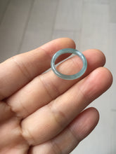 Load image into Gallery viewer, 16.3mm size 5 3/4 100% natural type A icy watery green/blue Guatemala jadeite jade band ring group PA221