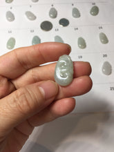 Load image into Gallery viewer, 100% Natural type A light green/light green/white/purple/gray jadeite Jade RuYi(如意) pendant PJ130