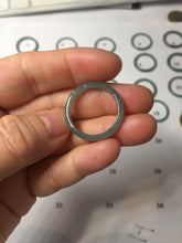Load image into Gallery viewer, 19.2mm size 9 1/4 100% natural type A icy watery green/blue slim style Guatemala jadeite jade band ring group PJ34