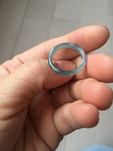Load image into Gallery viewer, 16.3mm size 5 3/4 100% natural type A icy watery green/blue Guatemala jadeite jade band ring group PA221