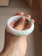 Load image into Gallery viewer, 55mm certified 100% natural Type A sunny green light purple jadeite bangle PA186-4759