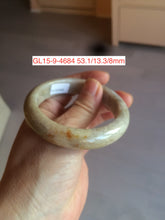Load image into Gallery viewer, 53-57mm Type A 100% Natural light green/white Jadeite Jade bangle (with defects) group GL15