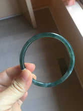 Load image into Gallery viewer, Sold please don't order. Thx. 60.6mm Certified Type A 100% Natural ice watery dark blue/green/purple/gray/black Guatemala slim round cut Jadeite bangle AZ150-2492