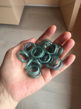 Load image into Gallery viewer, 16.9mm Size 6 1/2 100% natural type A dark green blue black gray Guatemala jadeite band ring group PE12