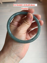 Load image into Gallery viewer, Sale! 56-62mm Certified type A 100% Natural dark green/blue/black/gray slim round cut Guatemala Jadeite bangle(different size with defects) group GL31