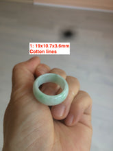 Load image into Gallery viewer, Size 8-9 100% natural type A sunny green/white (白底青) jadeite jade band ring AT98