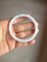 Load image into Gallery viewer, 56.5mm 100% natural Type A light green white round cut jadeite jade bangle BL89-4671